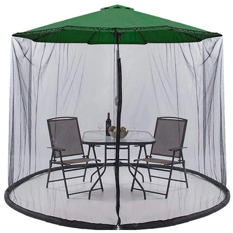 

Outdoor Restaurant Patio With Zipper Closure Swing Mosquito Net Net Curtain Mesh Cover Polyester Mesh Parasol