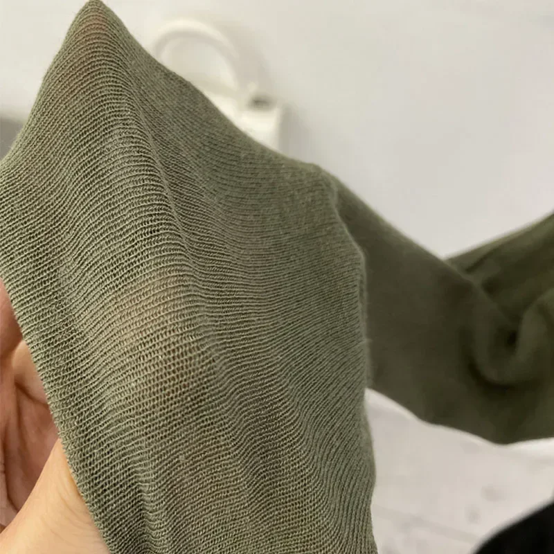 Thin Soft American Long Sleeve T-shirt High Stacked Neck Tight Perspective Bottom Shirt Women's Slim Fit Tops Sexy Streetwear