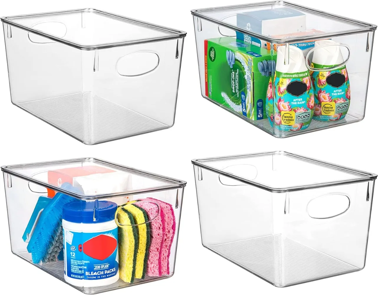 

ClearSpace Plastic Storage Bins with Lids – Perfect Kitchen Organization or Pantry Storage – Fridge Organizer,Cabinet Organizers