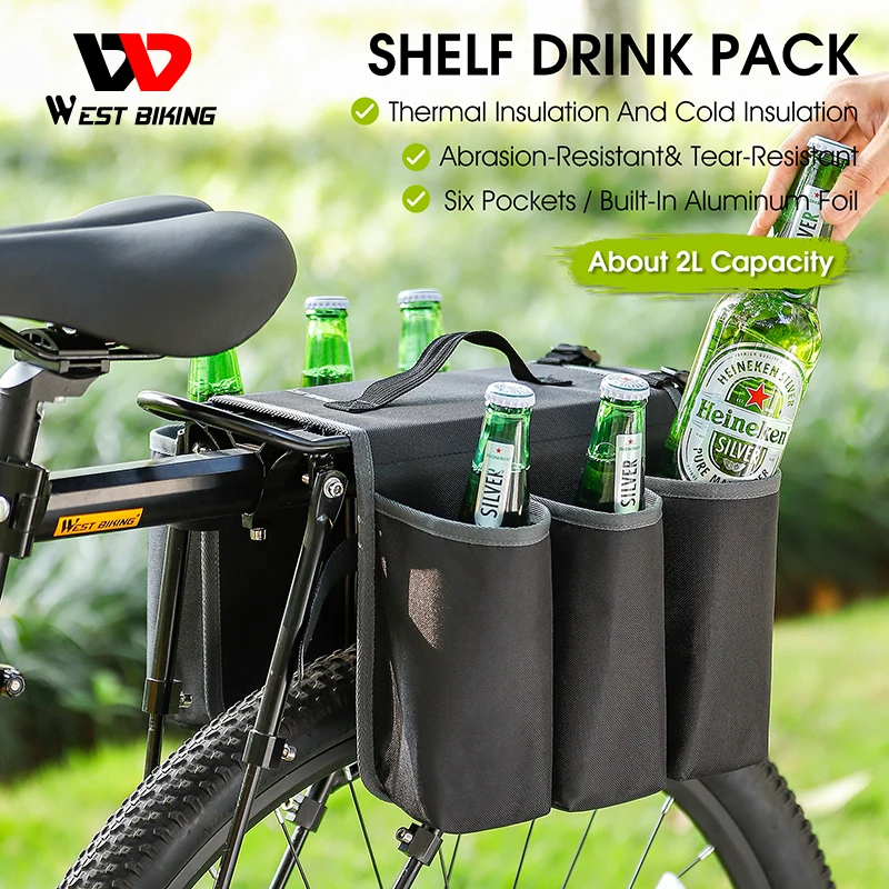 

WEST BIKING Shelf Drink Pack Picnic Reusable Thermal Cold Insulation Six Pockets Climbing Camping Hiking Portable Beer Tote Bag