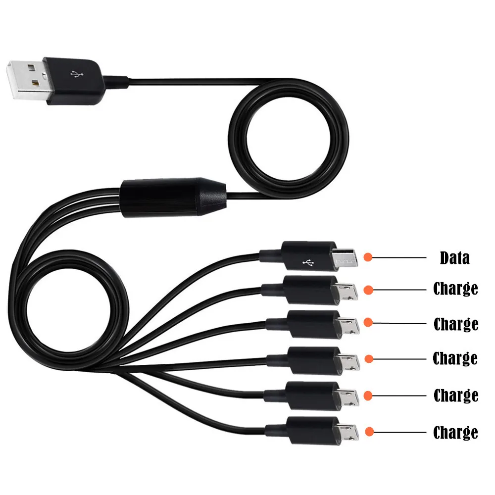 6 In1 Usb Tipo A Maschio A 6 4 3 Micro Usb Maschio Splitter Y Cavo Data Di Ricarica Cavo Per Huawei Samsung Xiaomi Mobile Laptop Bank