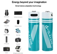 1.5V Constant Voltage USB C Rechargeable AA AAA Lithium Battery, 2200mAh AA 600mAh AAA Combo Pack, Fast Charging 1200 Cycle Life 5