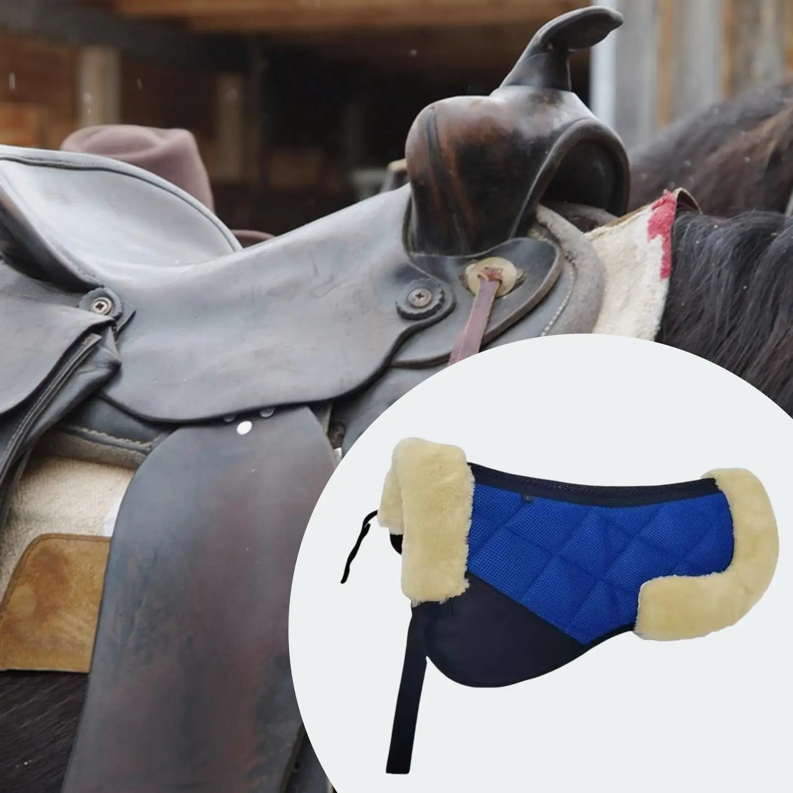 Horse English Saddle Pad Wear Resistant Quilted Contoured Thick Saddle Mat