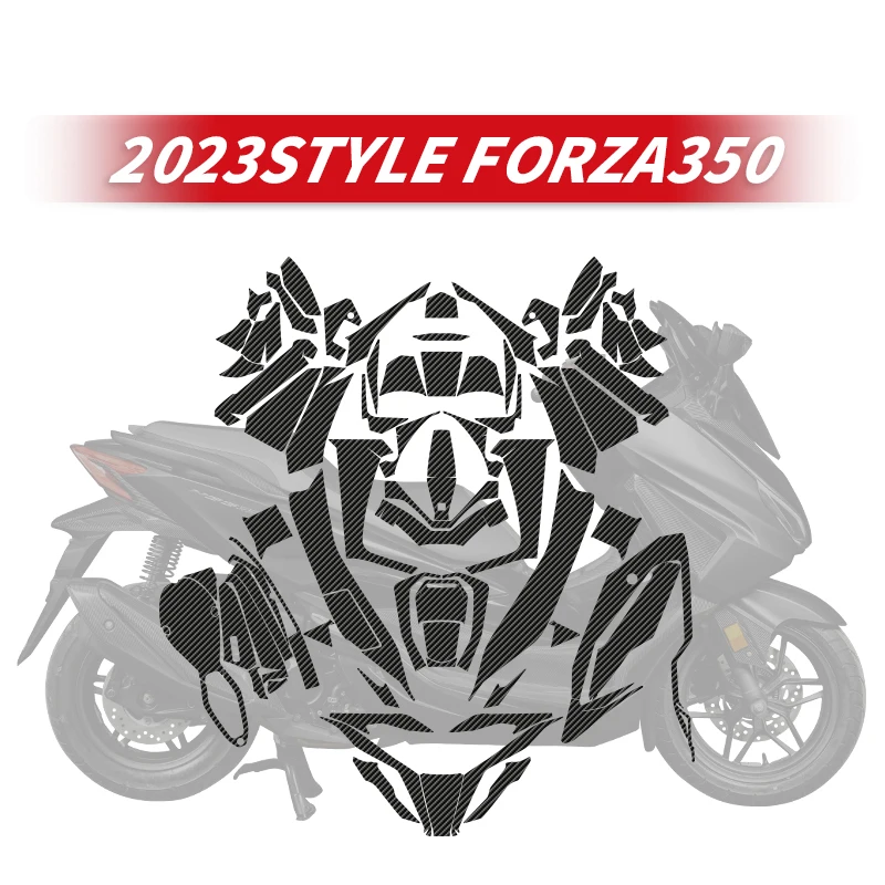 Use For HONDA FORZA350 2023 Years Motorcycle Cabon Fiber Stickers Kits Of Bike Accessories Decoration And Protection Refit Decal