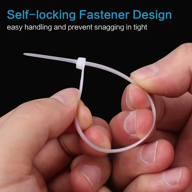 100-1500Pcs Self-locking Plastic Nylon Tie Black/white Zip 1