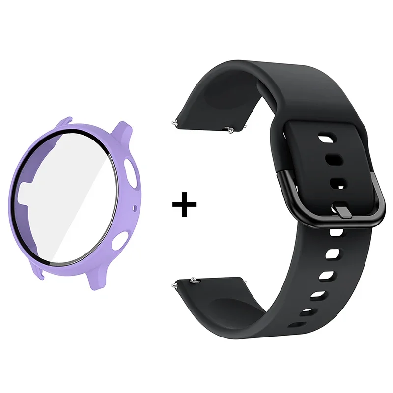 Premium Accessory Bundle: Glass Case, Strap, and Screen Protector with 20mm Watch Bands and PC+Bumper Cover