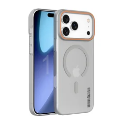 Premium Matte Clear Case with Magnetic Wireless Charging Cover - iPhone 18 Pro Max (Titanium grey)