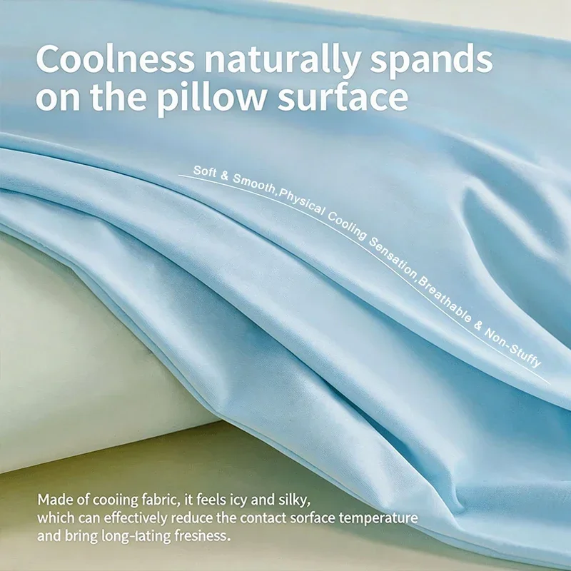 Enhanced Cooling Ice Silk Pillowcase for Hot Sleepers - Breathable & Soft Cover