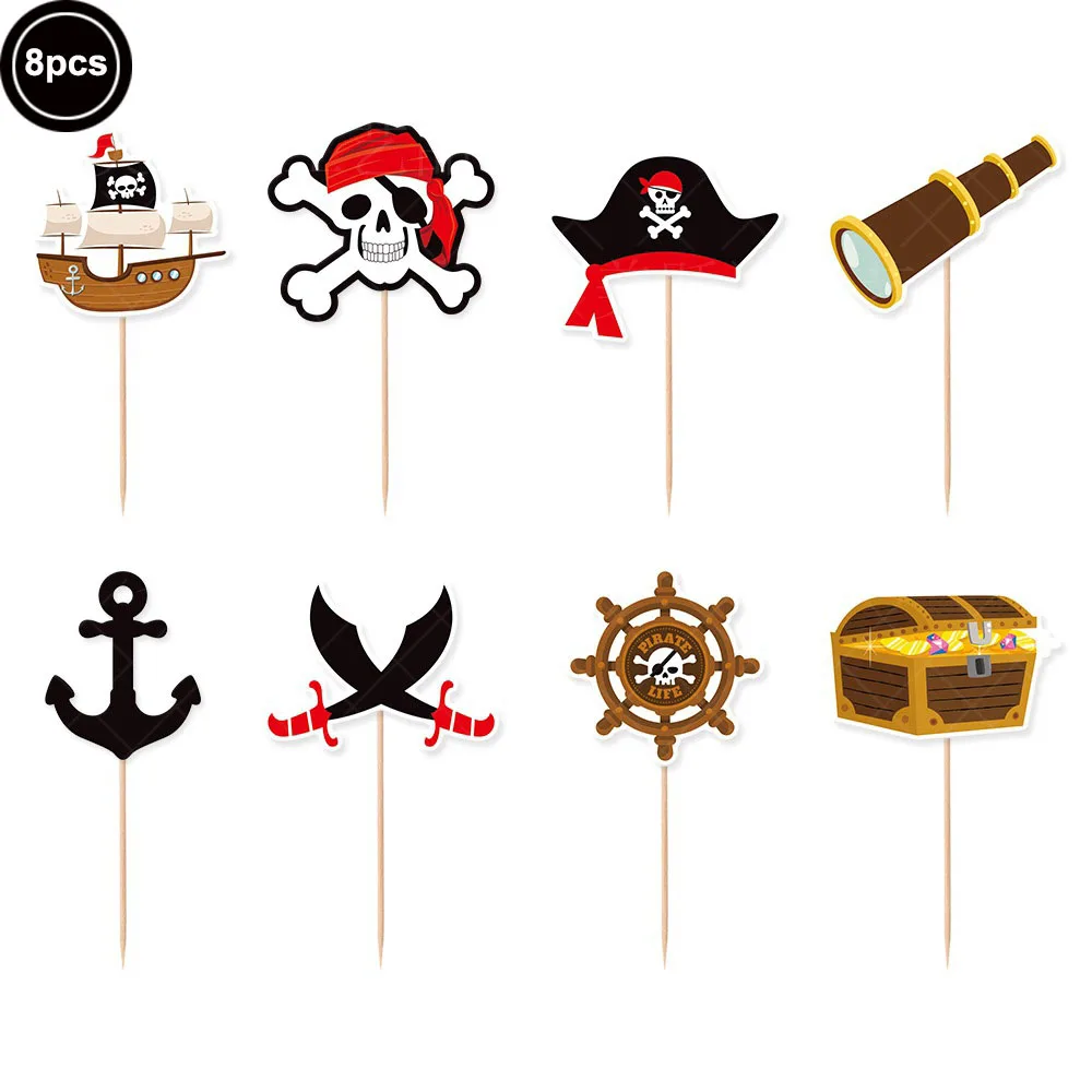 Pirate Treasure-Themed Disposable Party Tableware Set