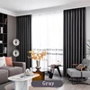 100% Full Blackout Curtains Custom Made Thermal Insulation Reduce Noise Solid Color Jacquard Bedroom Living Room Curtains 5