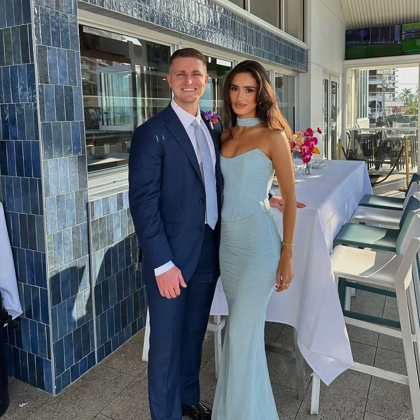 Mingmingxi Elegant Maxi Wedding Guest Dress Set Sexy Strapless Blue Cropped Top Set Bodycon Holiday Party Dresses Women 3