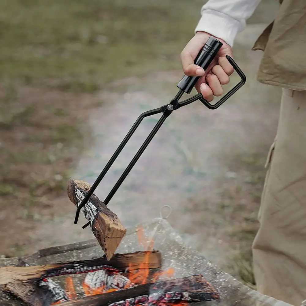 

Portable Charcoal Clip Iron Campfire Stove Fireplace Tongs for Outdoor Camping Picnic Barbecue BBQ Log Grabber Kitchen Tools