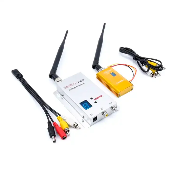 2023 Hot sales 1.2Ghz 1.2G 8CH 1500mw Wireless AV Audio Video Transmitter & Receiver FPV 1 2g1 5w wireless audio and video transmitter fpv image transmission transmitter receiver security monitoring video transceiver