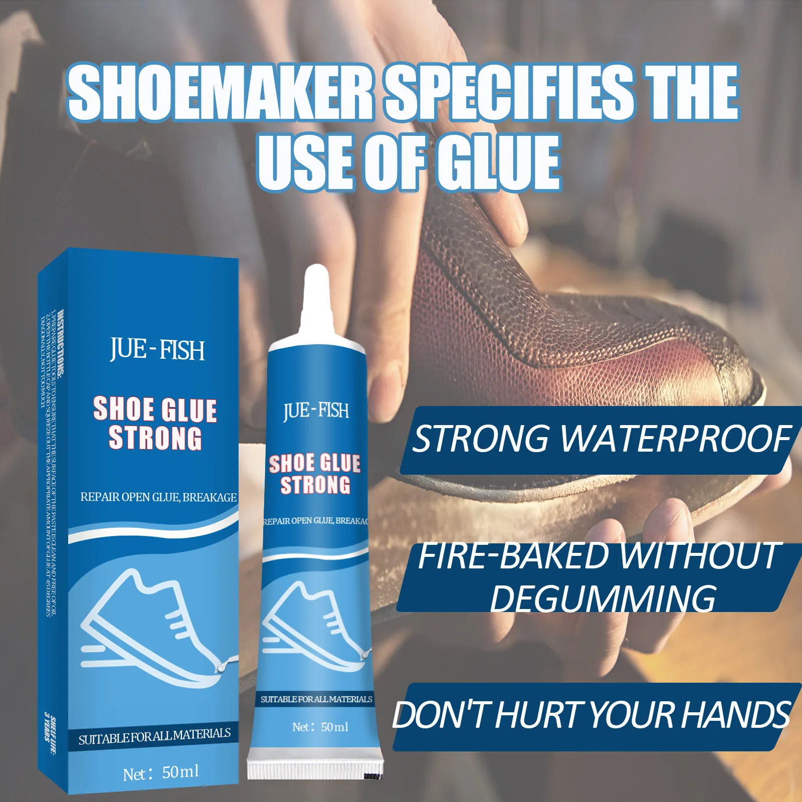 Strong Shoe Repair Glue Soft Adhesive Worn Shoes Boot Sole  BondMulti-Purpose Waterproof Repairing Liquid Tool GLUE 50ml