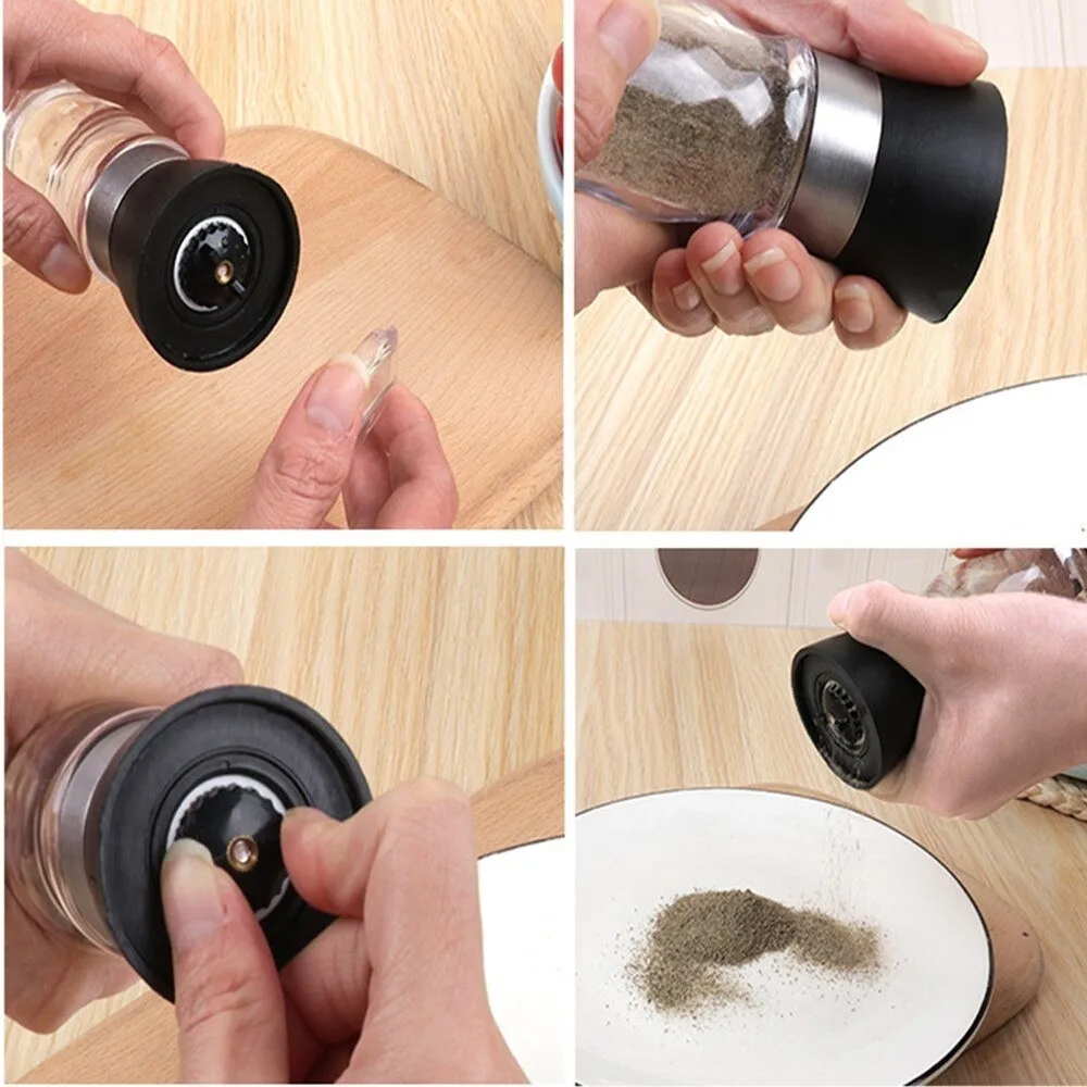 Manual Salt Pepper Mill Adjustable Seasoning Bottle Grinder Spice Grinding Containers Adjustable Mill Shakers Kitchen Gadgets salt and pepper grinder