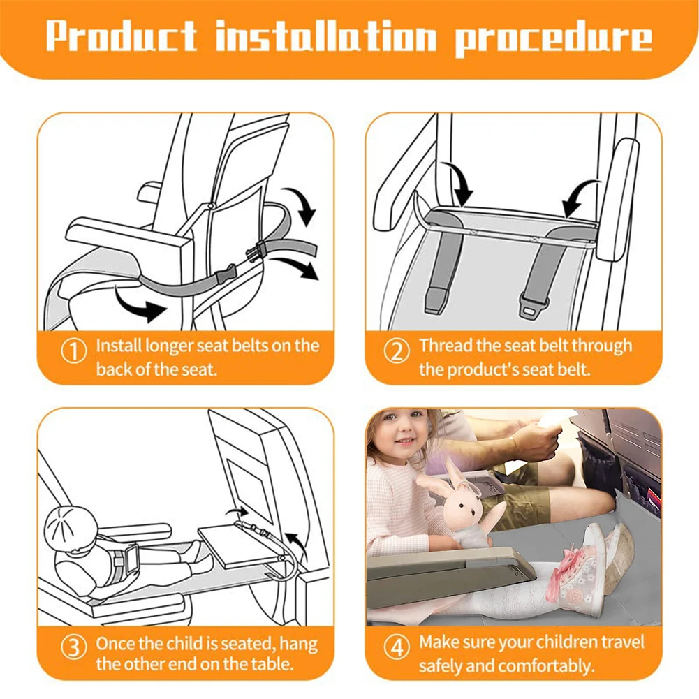 Baby Pedals Bed Toddler Airplane Seat Extender Kids Plane Travel Foot Rest Toddler Travel Bed Hammock for Baby Kids
