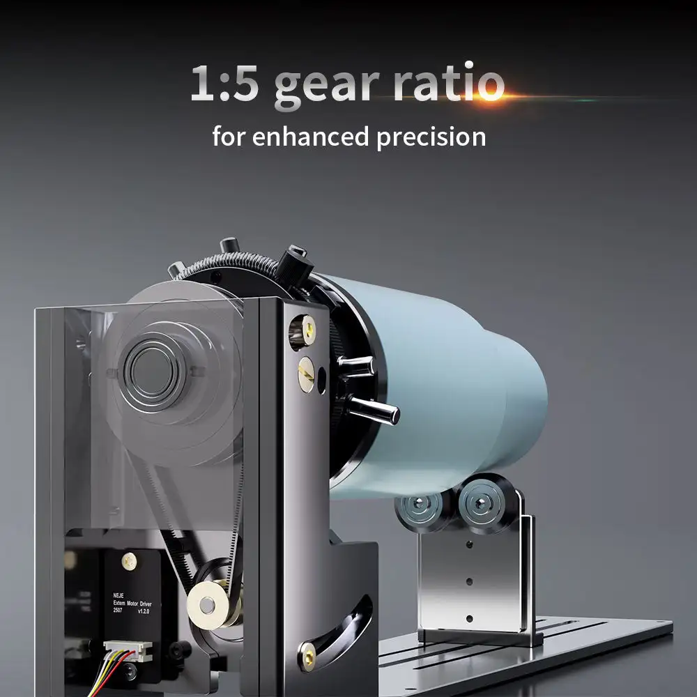 9-in-1 Rotationsroller A-Achsen-Schnellspannvorrichtung R6 Drehvorrichtung für NEJE Lasergravur-Aufsatz für Ringe, sphärische Objekte, Tassen – Detail 3