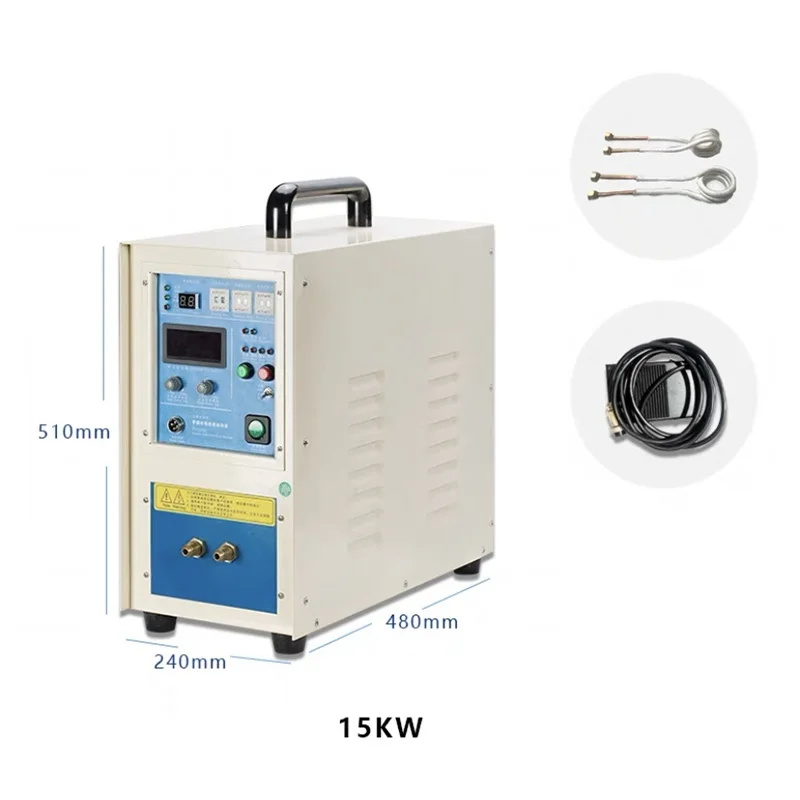 High-frequency Induction Heating Machine 15KW 220V Induction Heater Silver Gold Melting Furnace forging tools