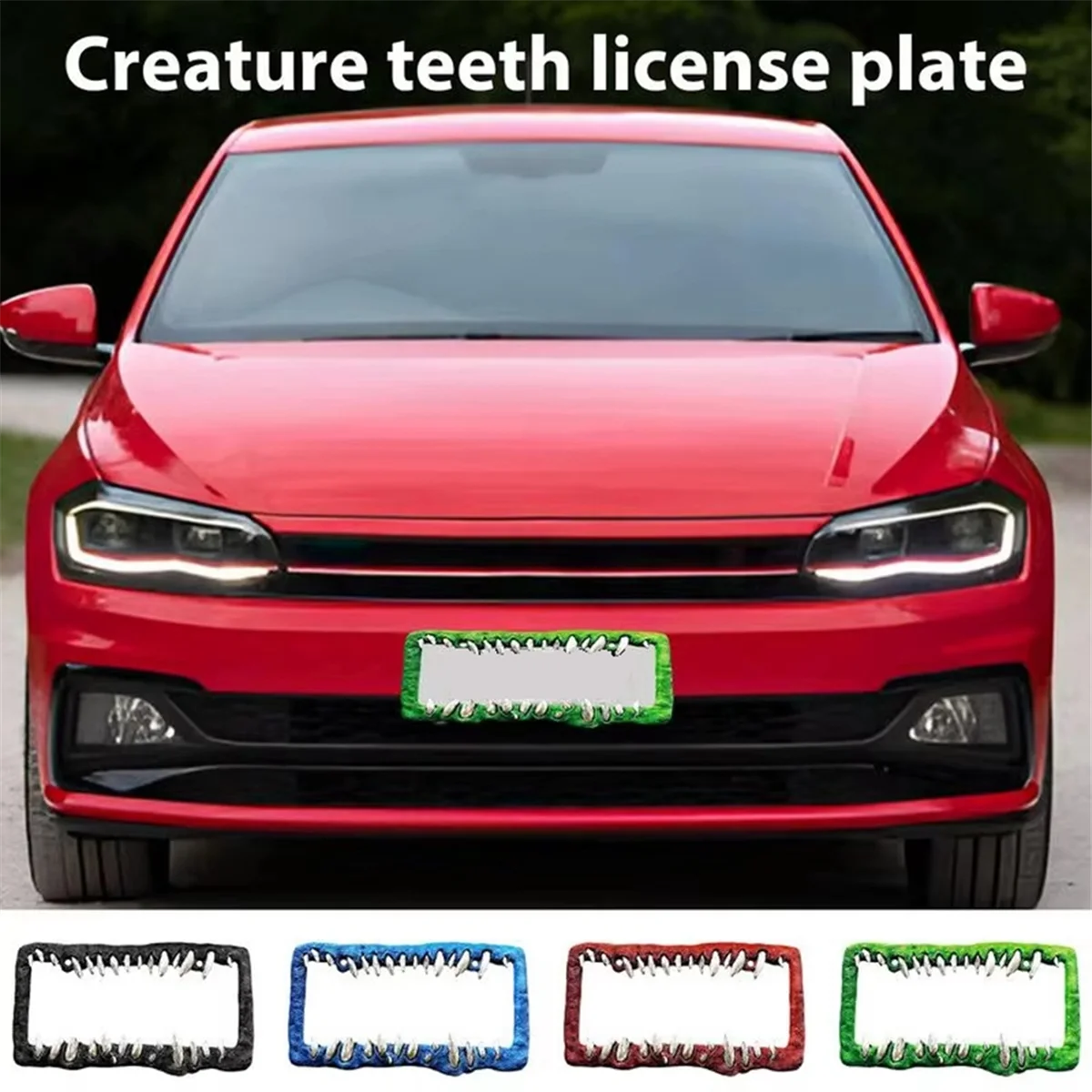 New Car License Plate Frame Horror Teeth License Plate Bracket Car Supplies Front&Rear Exterior Accessories C