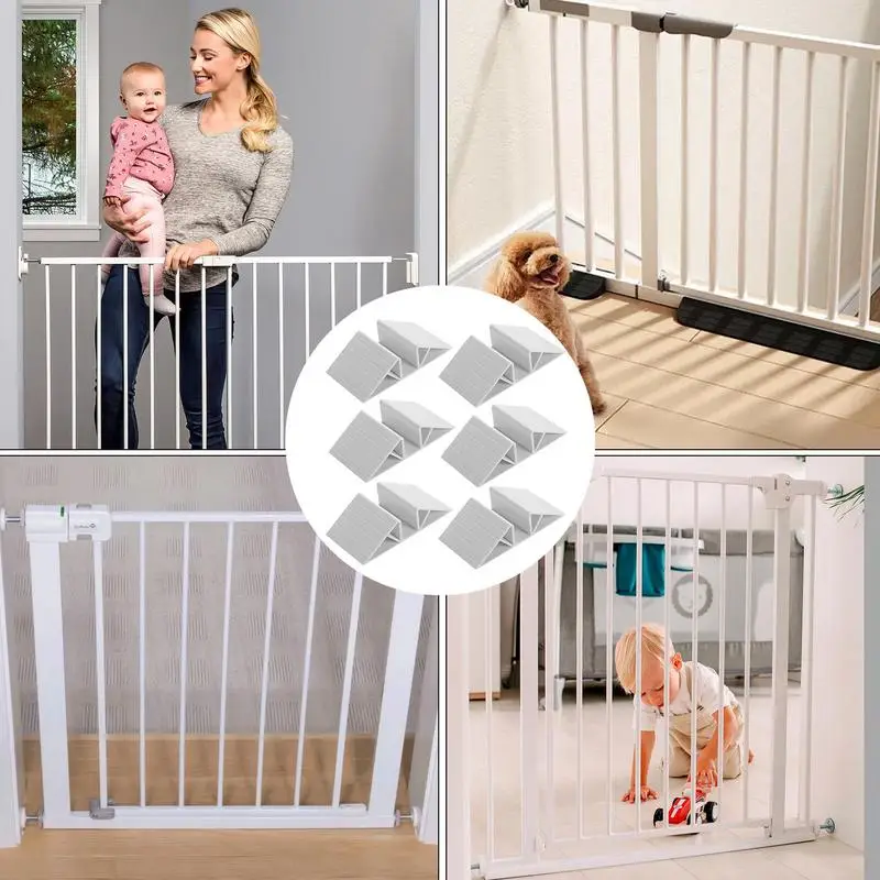 Pet Gate Fence Support Feet Pet Isolation Fence Triangular Support Feet 6 Pieces Versatile Reinforcement Accessories With