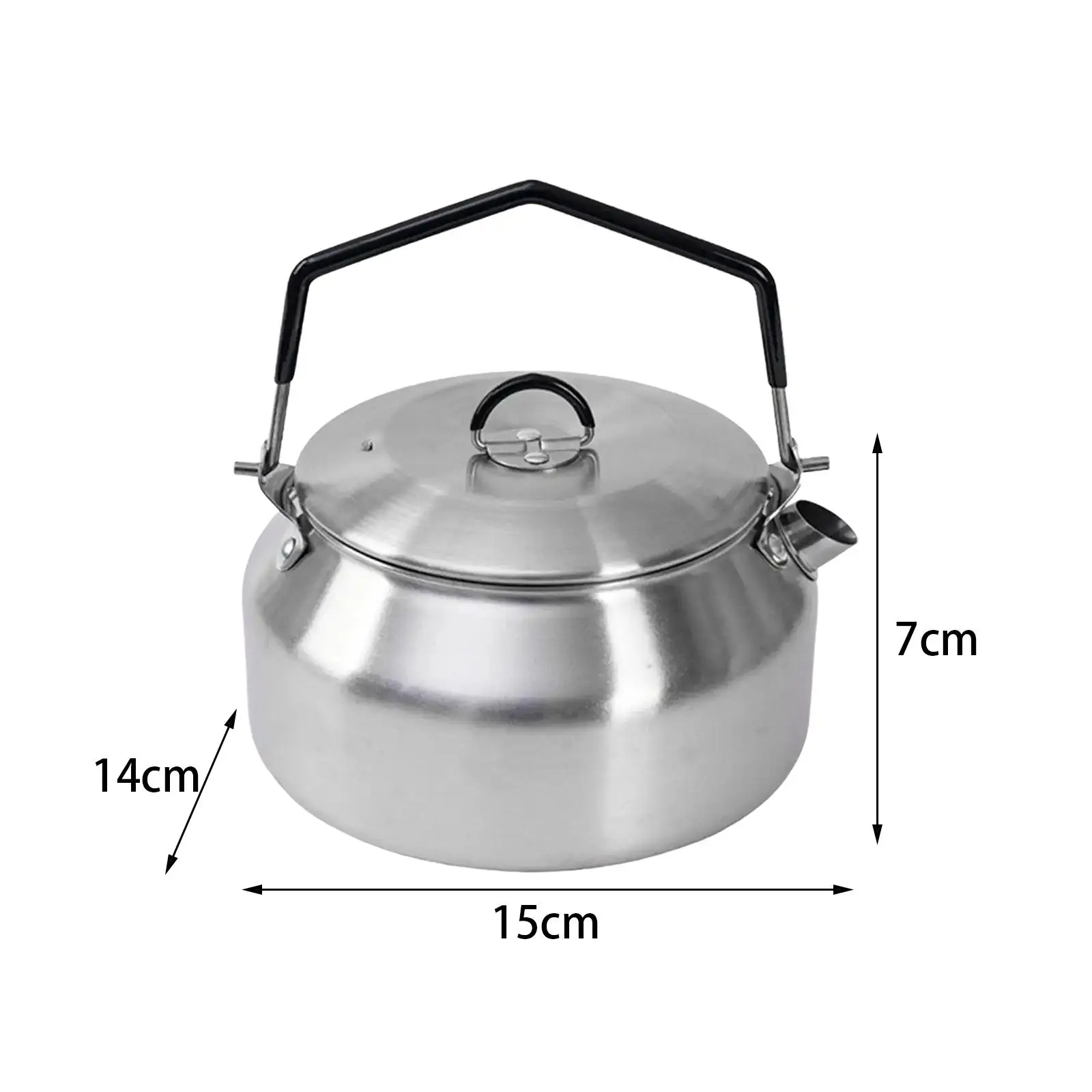 Camping Kettle Water Kettle Picnic Cooker with Lid Tableware Camping Tea Pot for Climbing Picnic Camping Backpacking Fishing