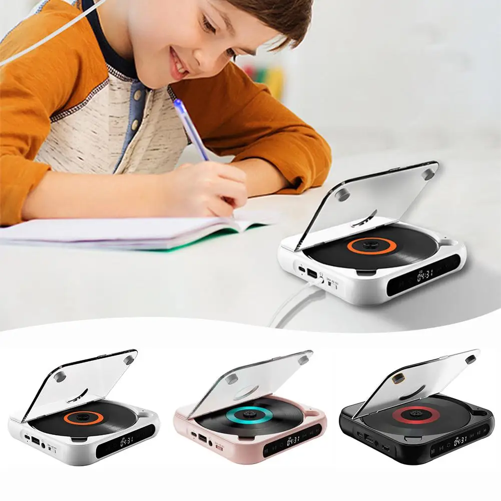 CD Player A-B Repeat Bluetooth-Compatible CD Player USB AUX Playback Car Memory Function 1200 MAh Battery for Hom I4J7
