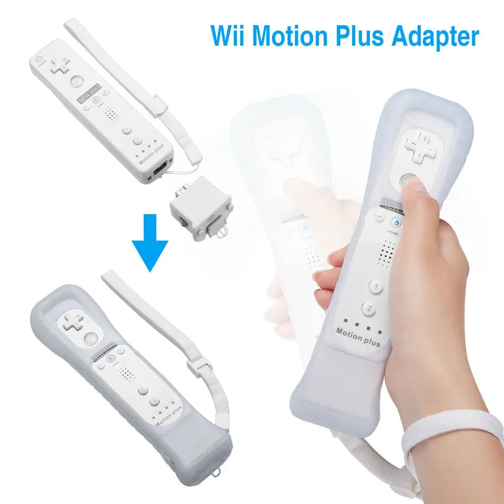 Nintendo Wii 모션 플러스 어댑터 센서 + Nintendo Wii 리모컨 모션 강화제 게임용 실리콘 케이스 용 1 Set/2 Set