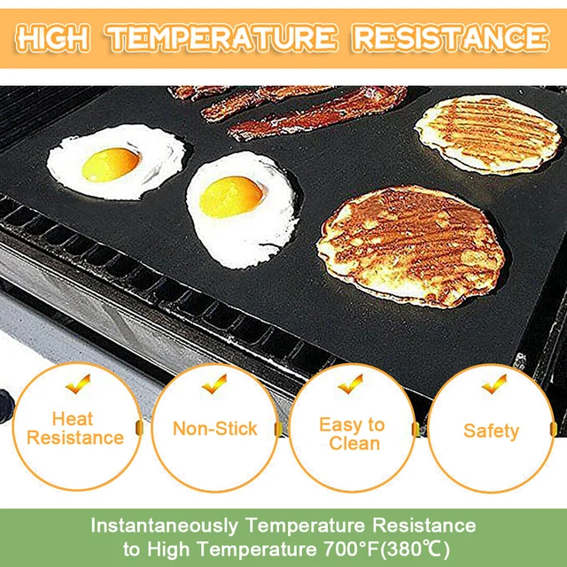3Db Bbq Grill Mat Barbecue Kültéri Sütés Nem Tapadó Pad 30*40 Cm Újrafelhasználható Főzőlap Party Ptfe Kiegészítőkhöz - Image 2