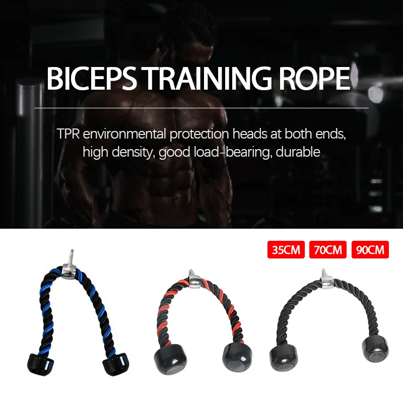 

Tricep Rope Abdominal Crunches Cable Pull Down Laterals Biceps Muscle Training Fitness Body Building Gym Training Tension Rope