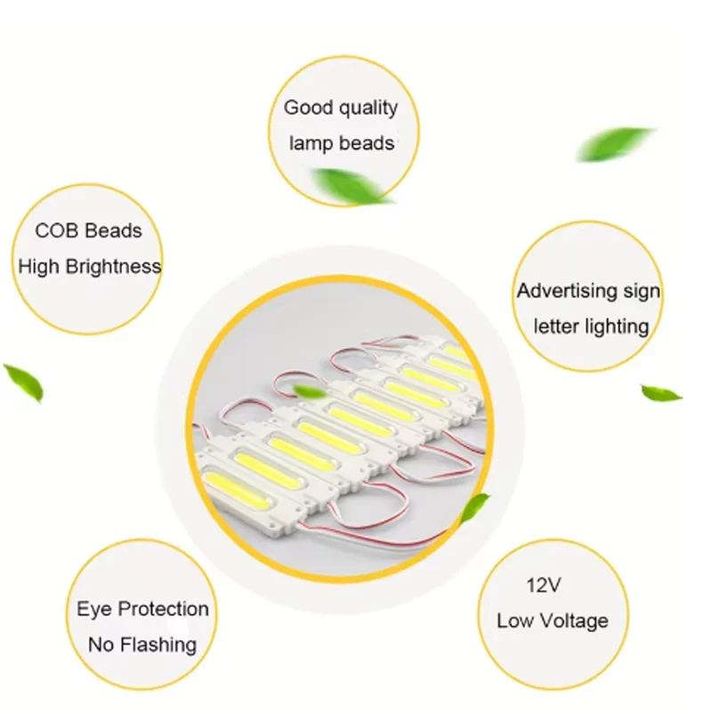 20개 LED 사인 백라이트 광고 조명 LED 사출 성형 COB LED 7019 모듈 접이식 COB 라이트 스트립 백라이트, 상점 배너 및 자동차 장식 광고, 상점 장식 조명, 간판 글자에 적합