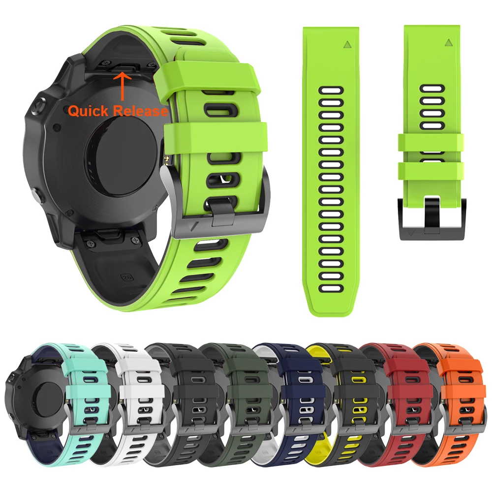 

20MM 22MM 26MM Silicone Strap For Garmin Fenix 7 7X 7S 6 6X 6S Pro 5X 5S Plus/Instinct 2/945/EPIX/Descent G1 Solar QuickFit Band