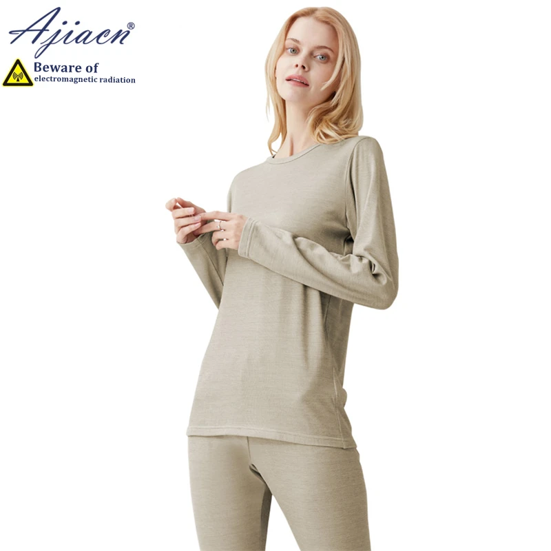 Genuine anti-radiation silver fiber knitted fabric women's long underwear Electromagnetic radiation shielding thermal underwear thermal underwear sets
