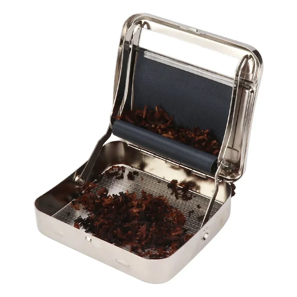Compact Metal Cigarette Roller with Tobacco Storage - Portable Smoking Accessory