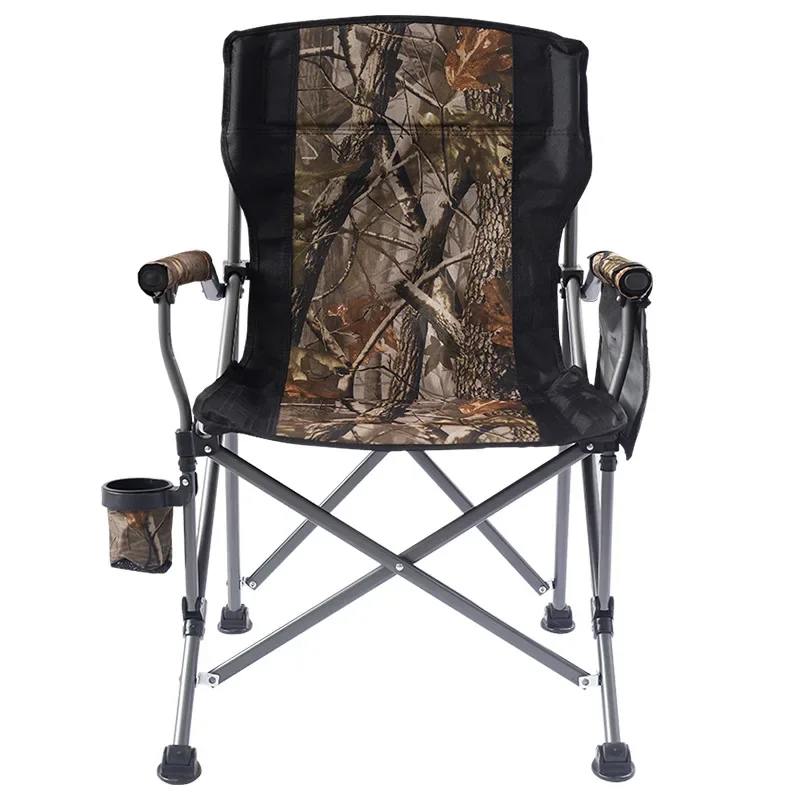 Foldable Camping Chair Portable Beach Chair Fishing with Backrest and Cup Holder with Armrest and Storage Bag