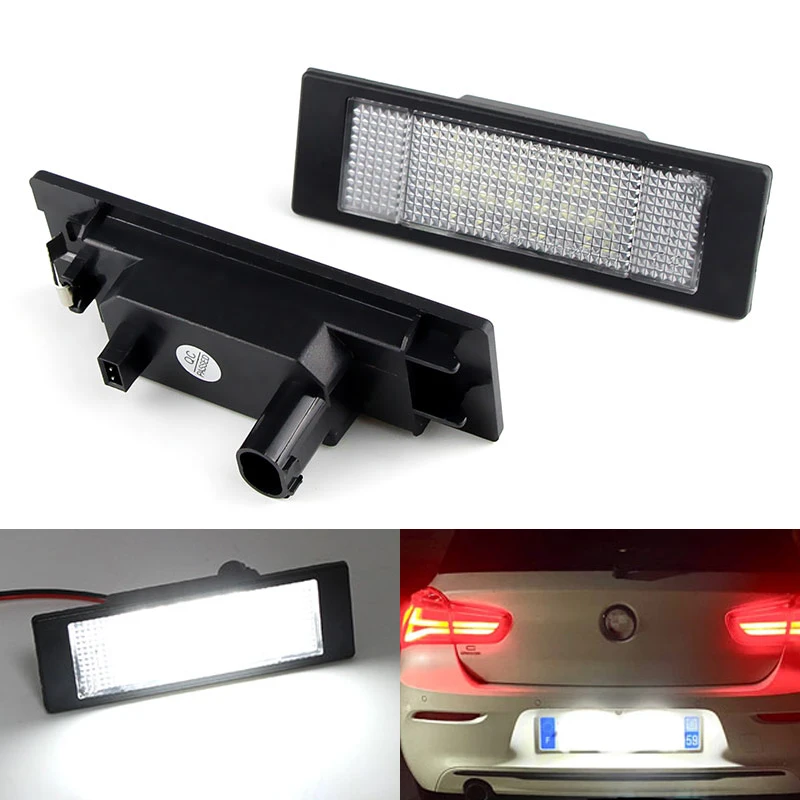 Acheter Lumière De Plaque D'immatriculation Canbus LED 24SMD, 2 Pièces, Pour BMW Série 1 E81 E87 E87N F20 F21, Source De Lumière De Voiture, Lampes Automobiles Sans Erreur