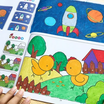Libro di Disegno e Colorazione Passo dopo Passo, Materiale Artistico Educativo, Libro di Attività Creative per l'Apprendimento dell'Arte, Regalo Artistico Ideale per Principianti