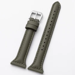 Elegant Women's Leather Wristband Replacement - 22mm (Avocado green)