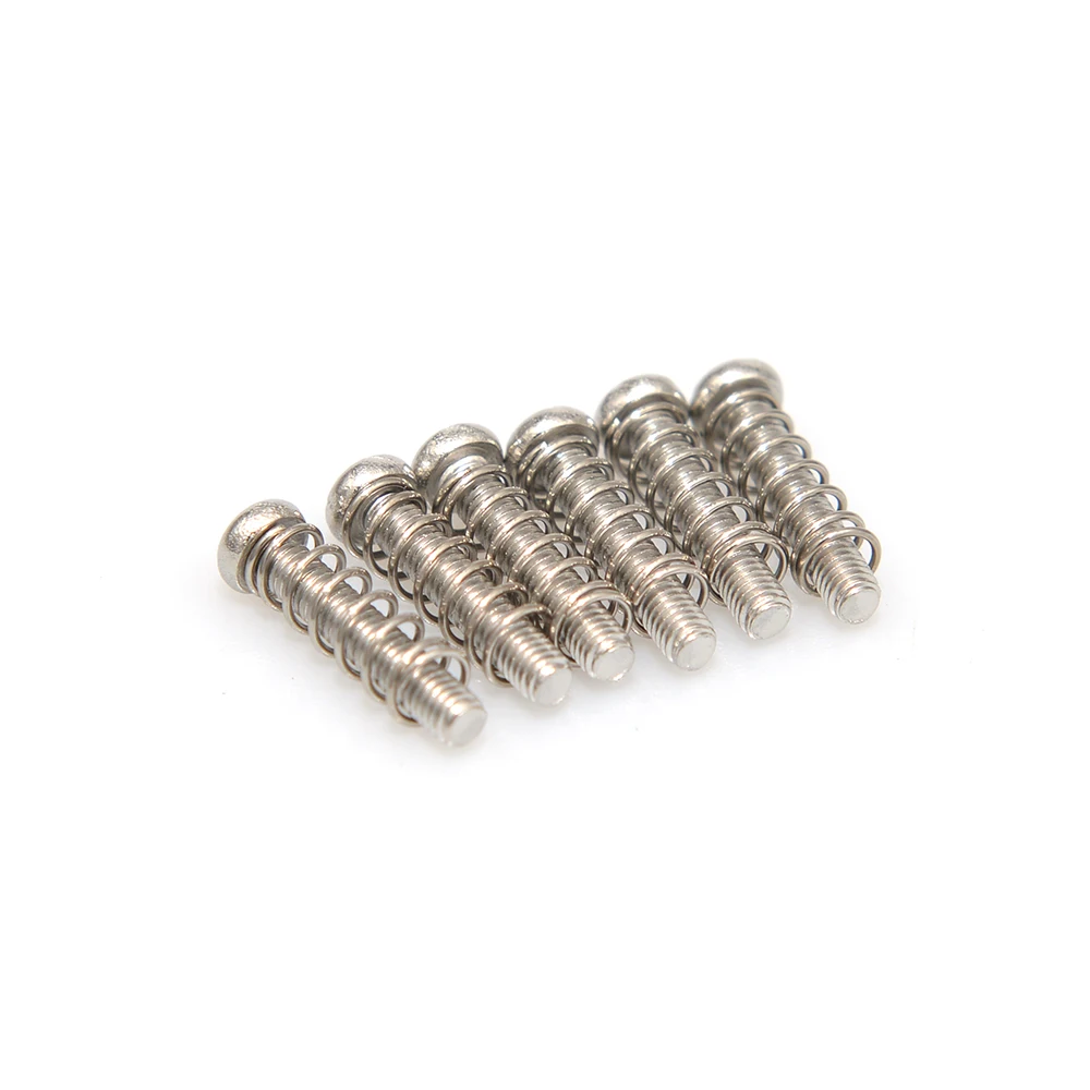 6 Stück pro Set E-Gitarre Tremolo Brücke Sattelschrauben und Federn Messing Chromfarbe für ST-Gitarre – Detail 1