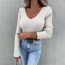 

Spring Autumn Women T-shirts Pullover Top Tees Long Sleeve Black White Solid Tee T-shirts Women Sexy Bodycon Knitted T-shirt