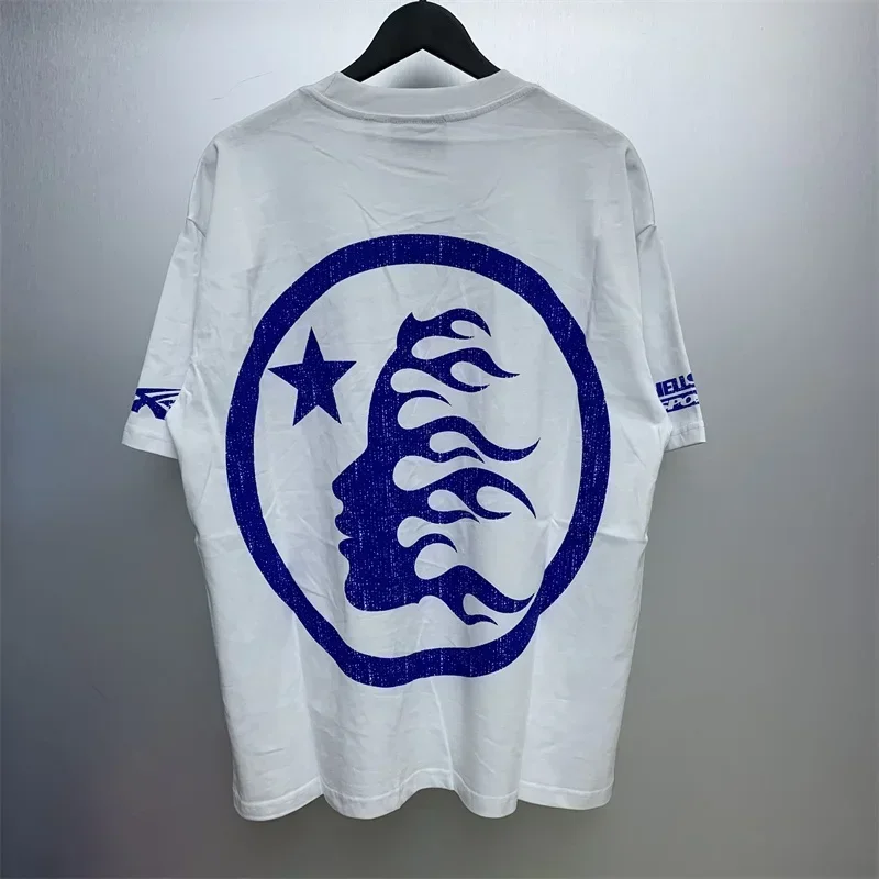 

Футболка 24ss оверсайз для мужчин и женщин, тенниска из чистого хлопка с принтом в виде ахла и звезд, высокое качество, 1:1