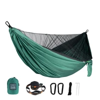 Portable Quick Setup 290*140cm Travel Outdoor Camping Hammock Hanging Sleeping Swing Bed with Mosquito Net 2