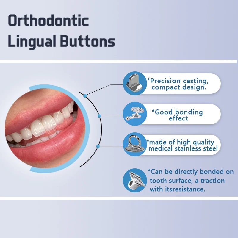 Dental Orthodontic Bondable Lingual Buttons & Eyelets - Set of 10