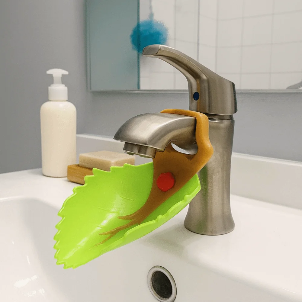 Creative Cartoon Children's Faucet Extender Leaf Design Water Saving Sink Faucet Extender Safety Hand Washing Helper