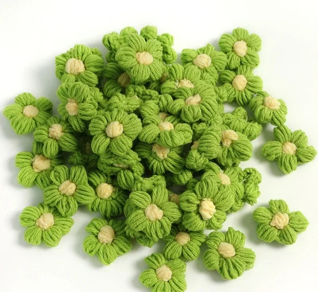 Knitting Supplies 10pcs Knitting Flower Head Crocheted Yarn Bouquet