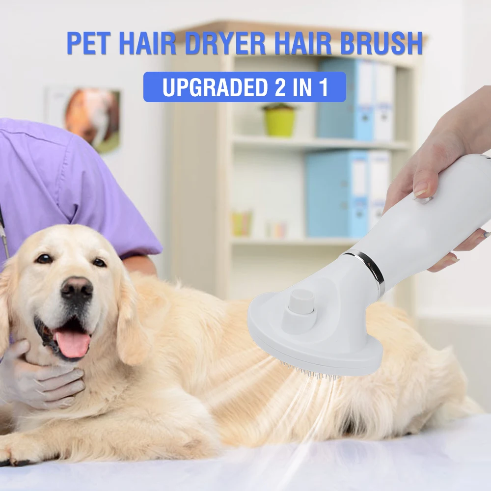 Pet 2 In 1 Hair Dryer Brush Grooming Blower With Adjustable
