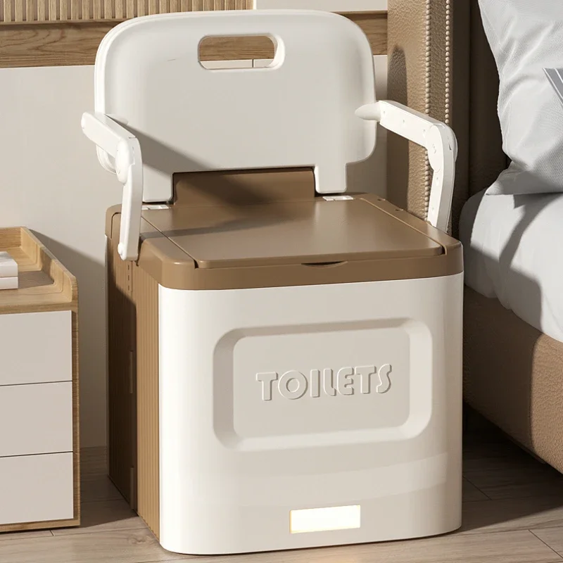 

Home Elderly Squatty Potty Portable Mobile Bathroom Stool Comfortable Backrest Toilet Stool Stable Non-slip Bath Bench