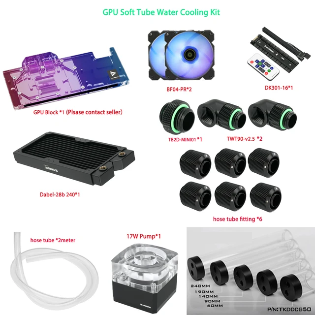 Barrow Soft Tute Water Cooling Kit , GPU / CPU Water Block + Radiator +  Pump Reservoir Combo + fittings Water Cooler Kit|Fans \u0026 Cooling| -  AliExpress