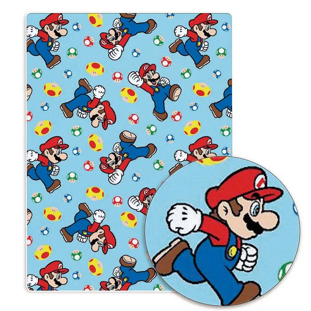 thumbnail image 1 of Tela de juego de Mario 140x50cm hecha a mano para costura, patchwork, acolchado, ropa de bebé, hogar, sábanas, tela estampada, costura, ropa para niños, 1 of 5