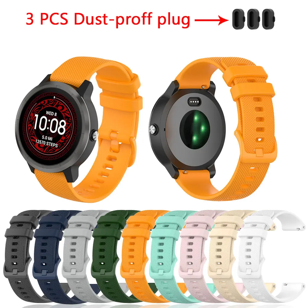 18Mm 20Mm 22Mm Watchband For Garmin Vivoactive 4S 4 3 Silicone Band Watch Strap For Garmin Ven Vivomove Hr Vivomove Wristband