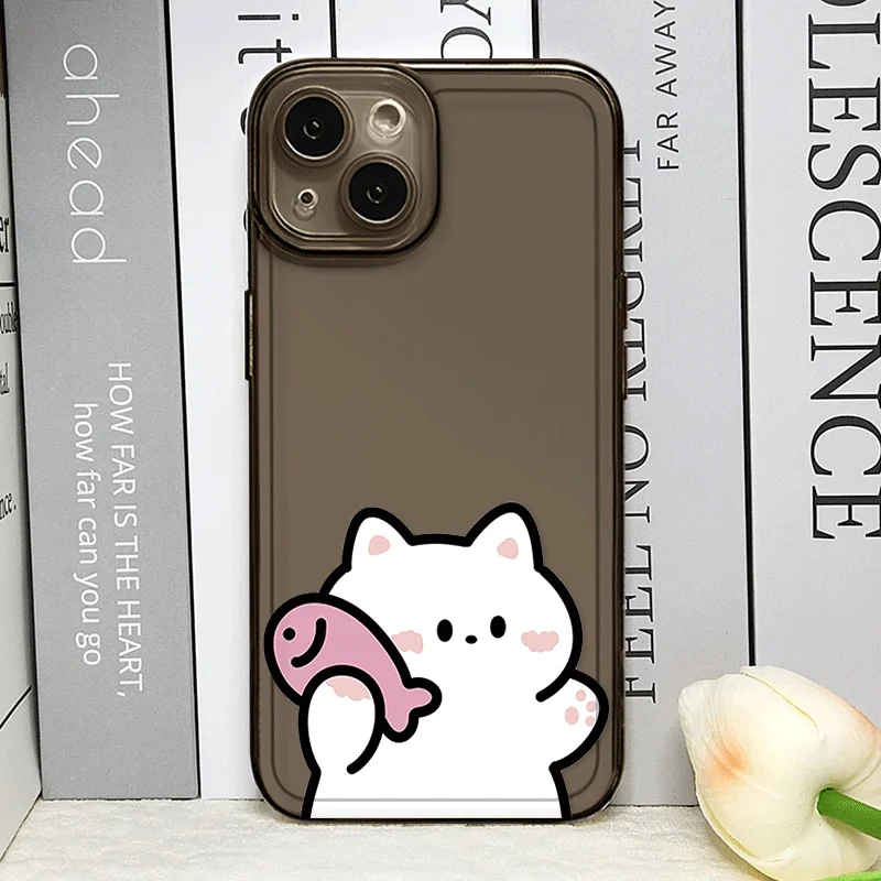 Cute Cartoon Fish Cat Couple Phone Case for IPhone 16 15 14 11 Pro Max 13 12 Mini XR XS X 7 8 16Plus SE2 Lovers Soft Cover Shell 2 Cute Cartoon Fish Cat Couple Phone Case for IPhone 16 15 14 11 Pro Max 13 12 Mini XR XS X 7 8 16Plus SE2 Lovers Soft Cover Shell – Bild 2